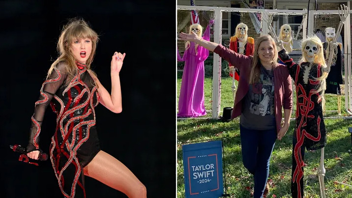 On TikTok, mom’s eerie yet adorable Taylor Swift Halloween display goes viral.